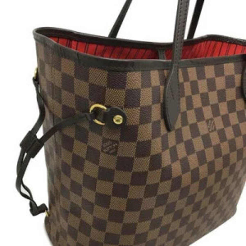 LOUIS VUITTON Neverfull Tote Bag Damier Ebene Brown Shoulder Clutch - Picture 7 of 9